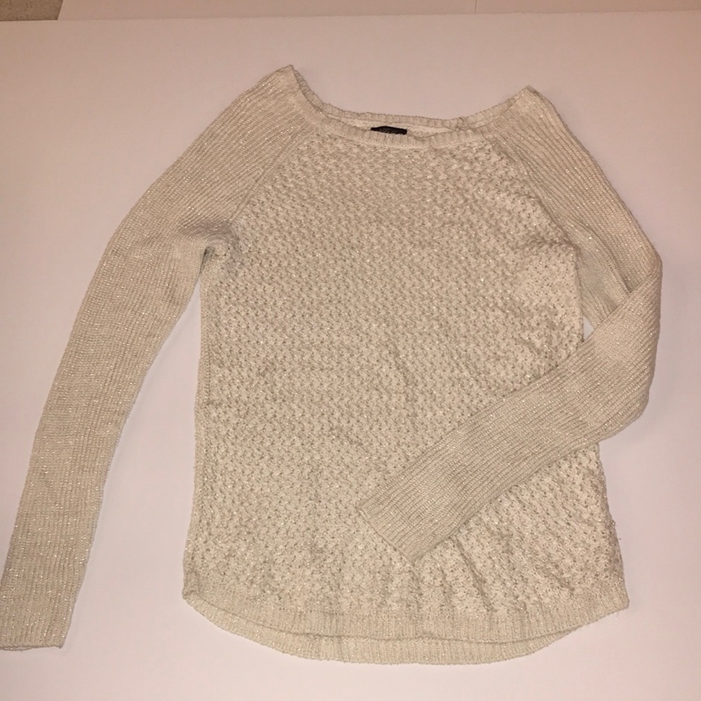 Cream and gold tinsel sweater